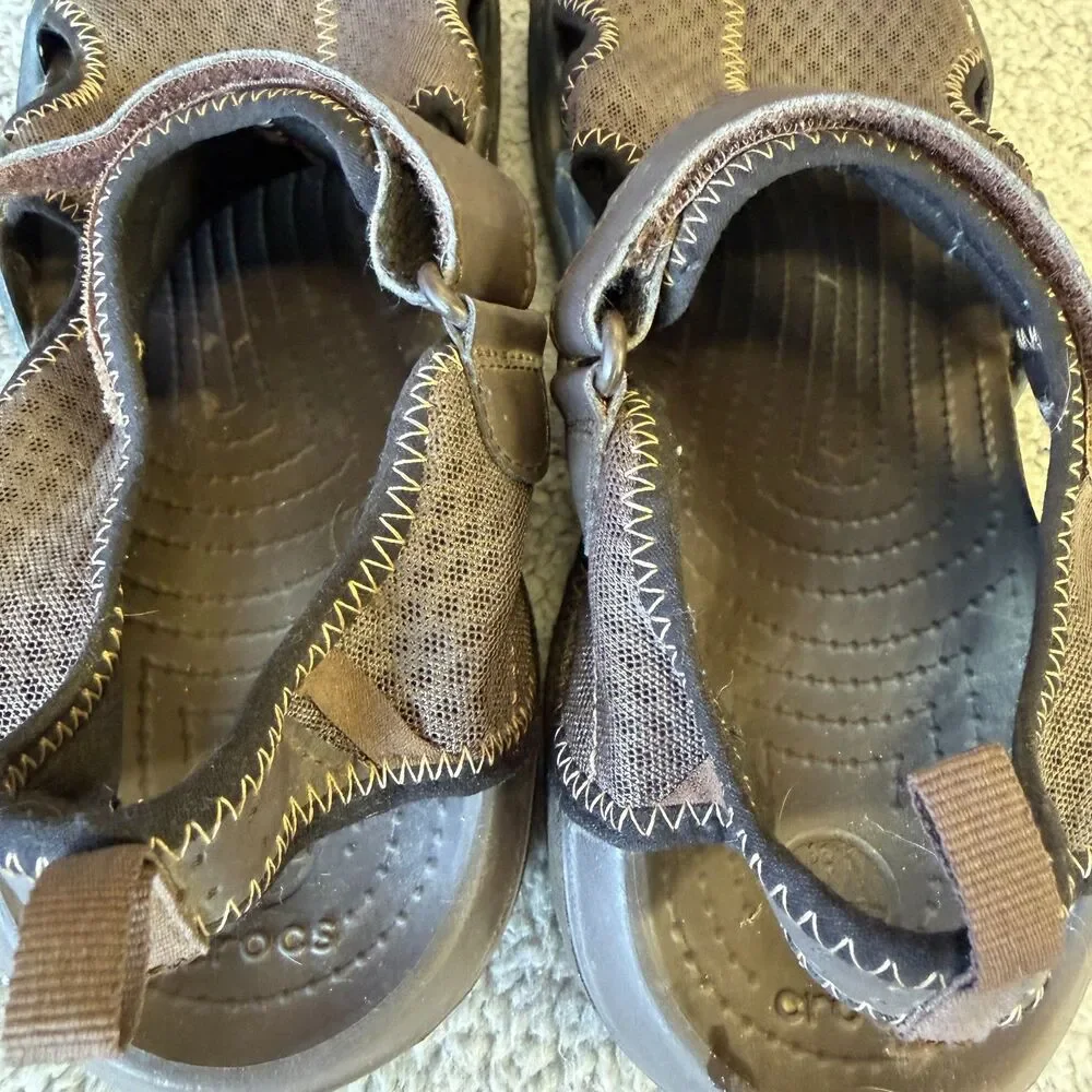 CROCS Sandals Men 11 Mesh Closed Toe Sport 15041 Swiftwater Water Shoes Beach